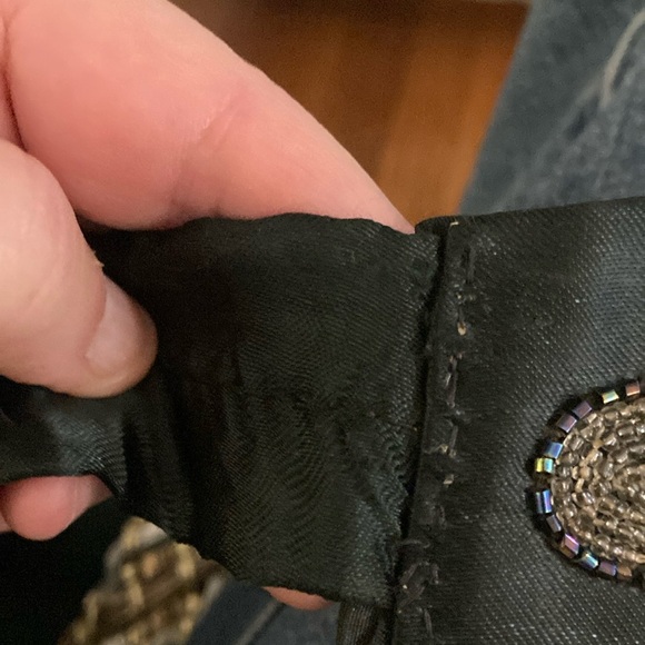 Vintage Black Beaded  Embellished Belt by Vinky - 39” long-18W main image 6